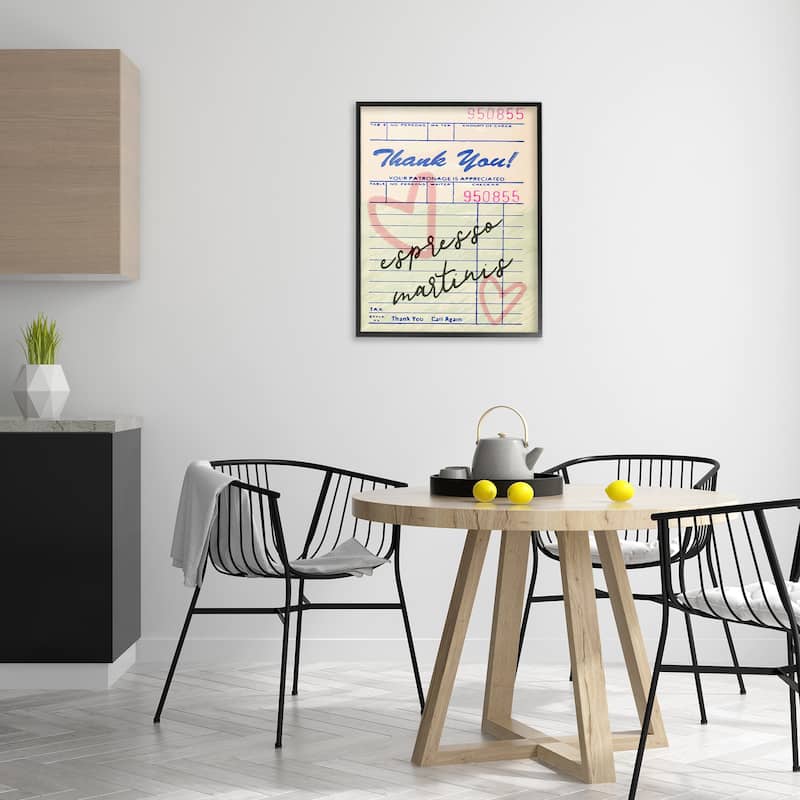 Stupell Espresso Martinis Guest Check Framed Giclee Art Design By Lil' Rue