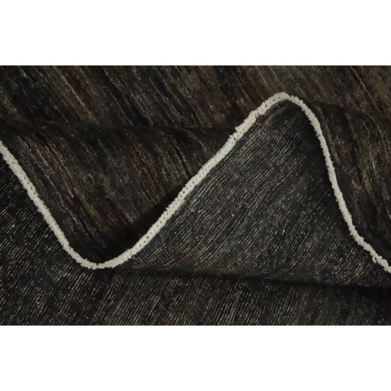 Vegetable Dye Wool Gabbeh Modern Area Rug Handmade Wool Carpet - 9' 7'' X 7' 11''