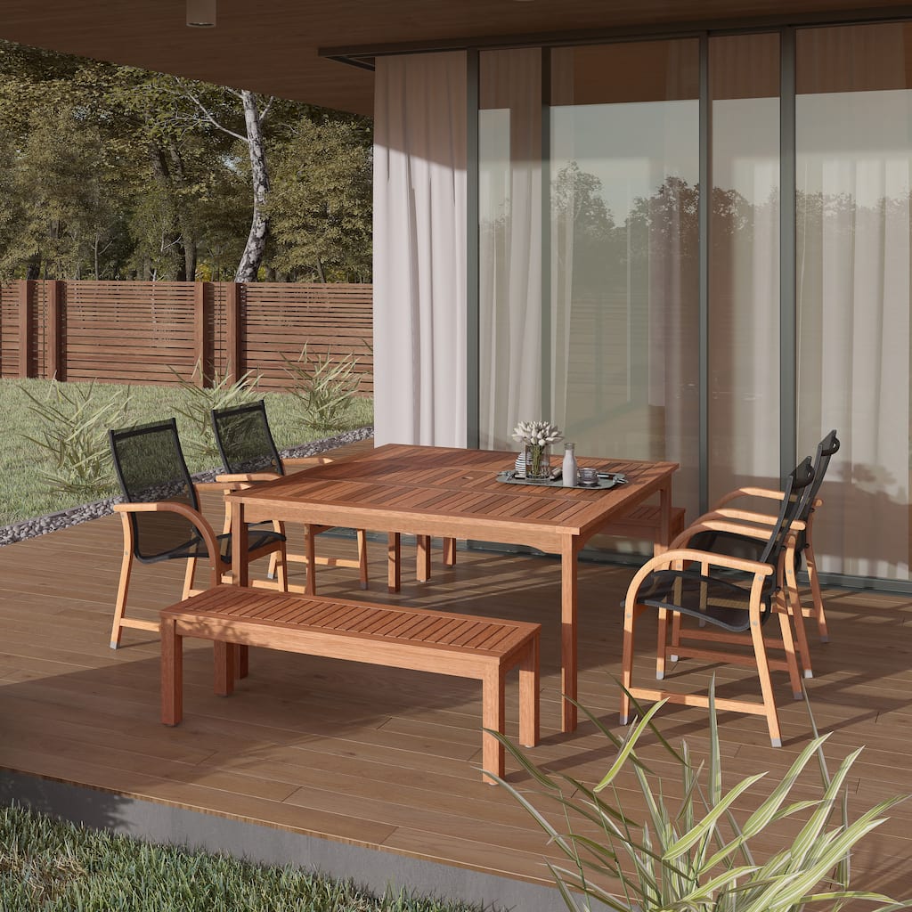 Amazonia Piccola FSC Wood 7pc Outdoor Patio Dining Set - 7 Piece