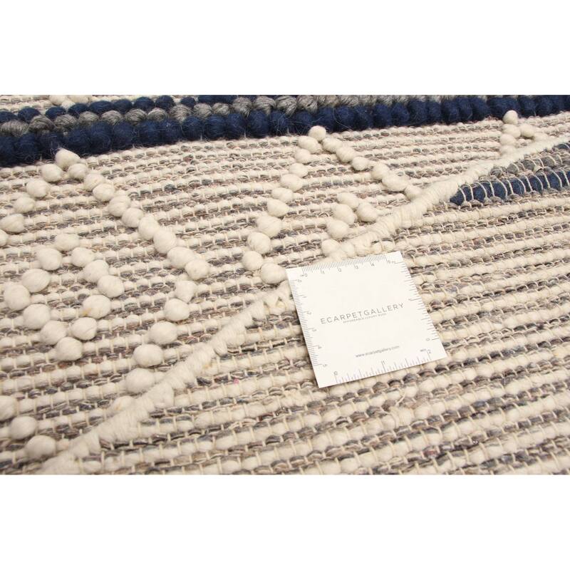 ECARPETGALLERY Braid weave Sienna Cream Wool Rug - 4'10 x 4'10