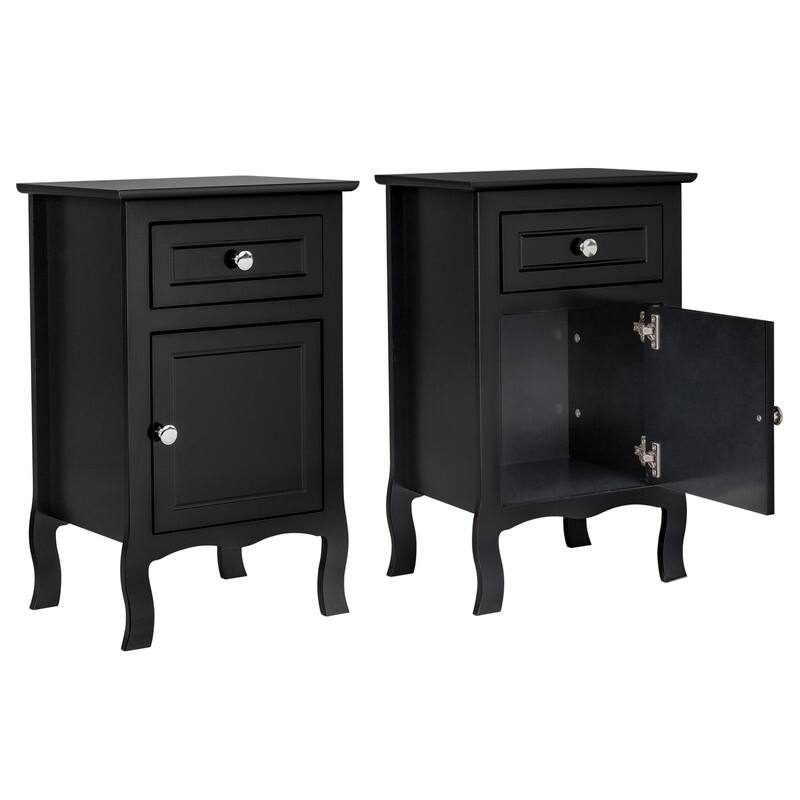 2pcs MDF Nightstand with One Drawer