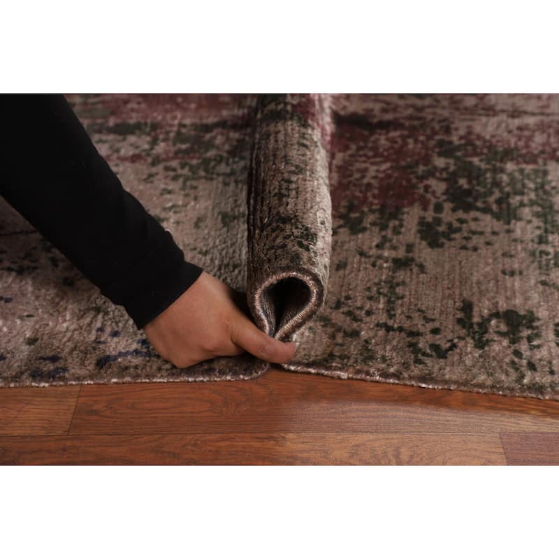 Contemporary Abstract Modern Area Rug Handmade Wool Carpet - 6'7" X 9'6"