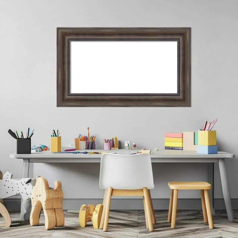 Amanti Art Rustic Pine Black Framed Dry Erase Magnetic Board