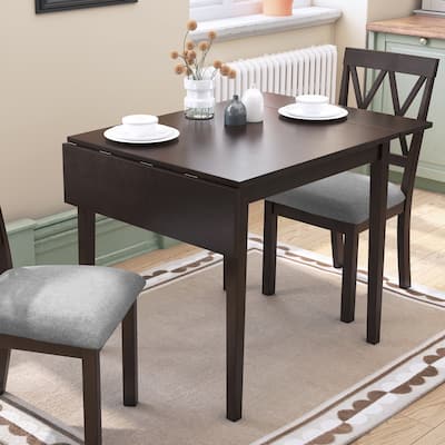29"- 45" Extendable Dining Table for 4, Folding Kitchen Table with Rubberwood Legs, Space-Saving Dinner Table