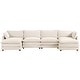 preview thumbnail 39 of 150, Corduroy Sectional Sofa with Removable Ottomans & Ultra-soft Cushions for Living Room & Bedroom 4 Seats with 2 Ottomans - Beige