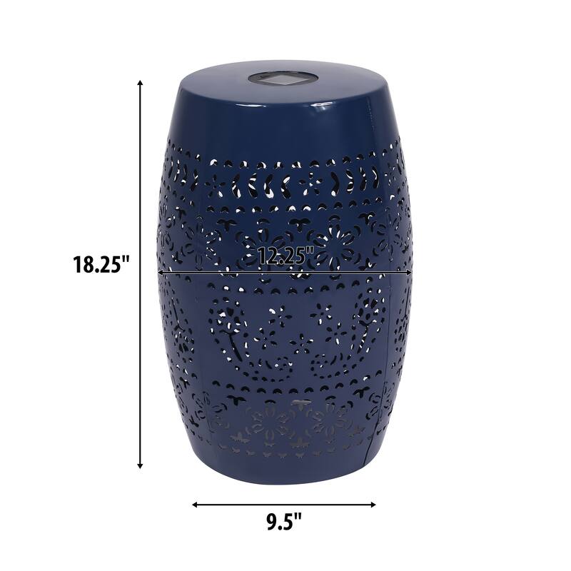 Solar Side Table with Built-in Solar Battery,Stunning Flower Pattern at Night,Eco-Friendly
