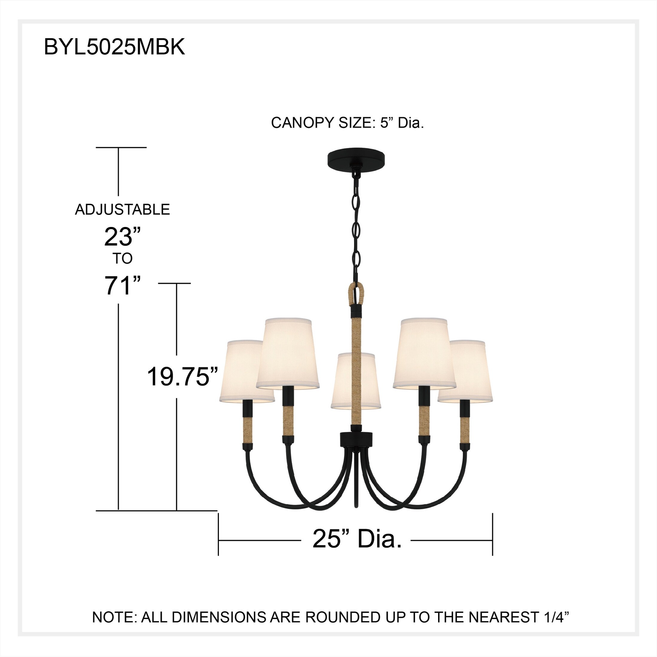 Bayside 5-Light Matte Black Chandelier - Bed Bath & Beyond