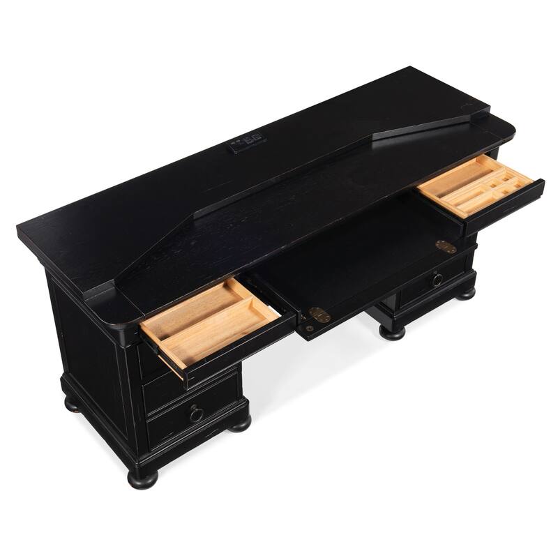 Hooker Furniture 5971-10464 Work Your Way 66" Pecan Veneer 7 Drawer