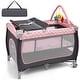 preview thumbnail 1 of 10, Babyjoy 3 in 1 Baby Playard Portable Infant Nursery Center w/ Zippered - See Details Pink