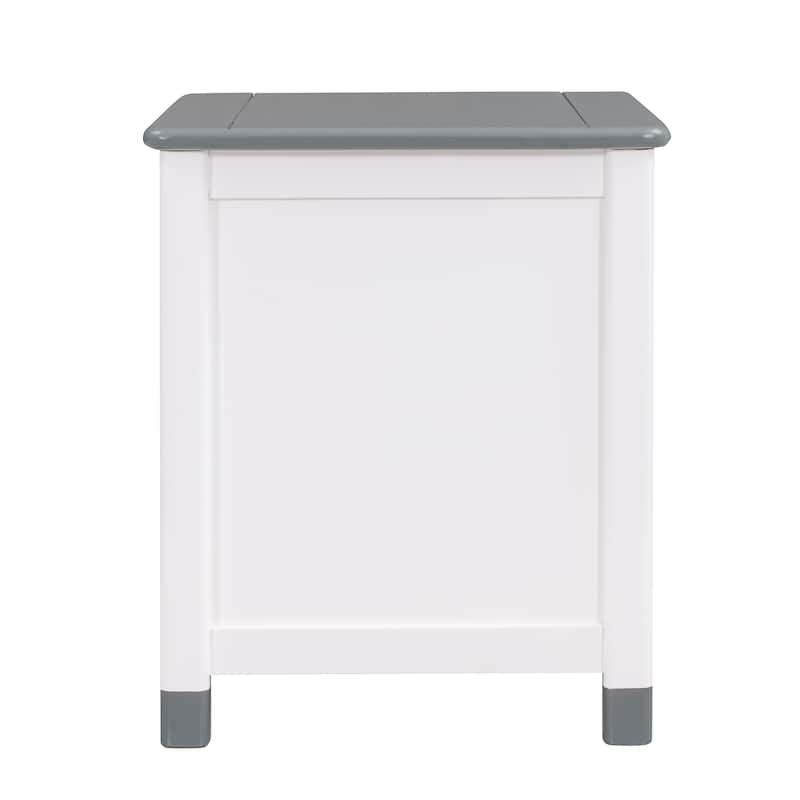 Wooden Nightstand with Two Drawers for Kids,End Table for Bedroom,Cream+Walnut