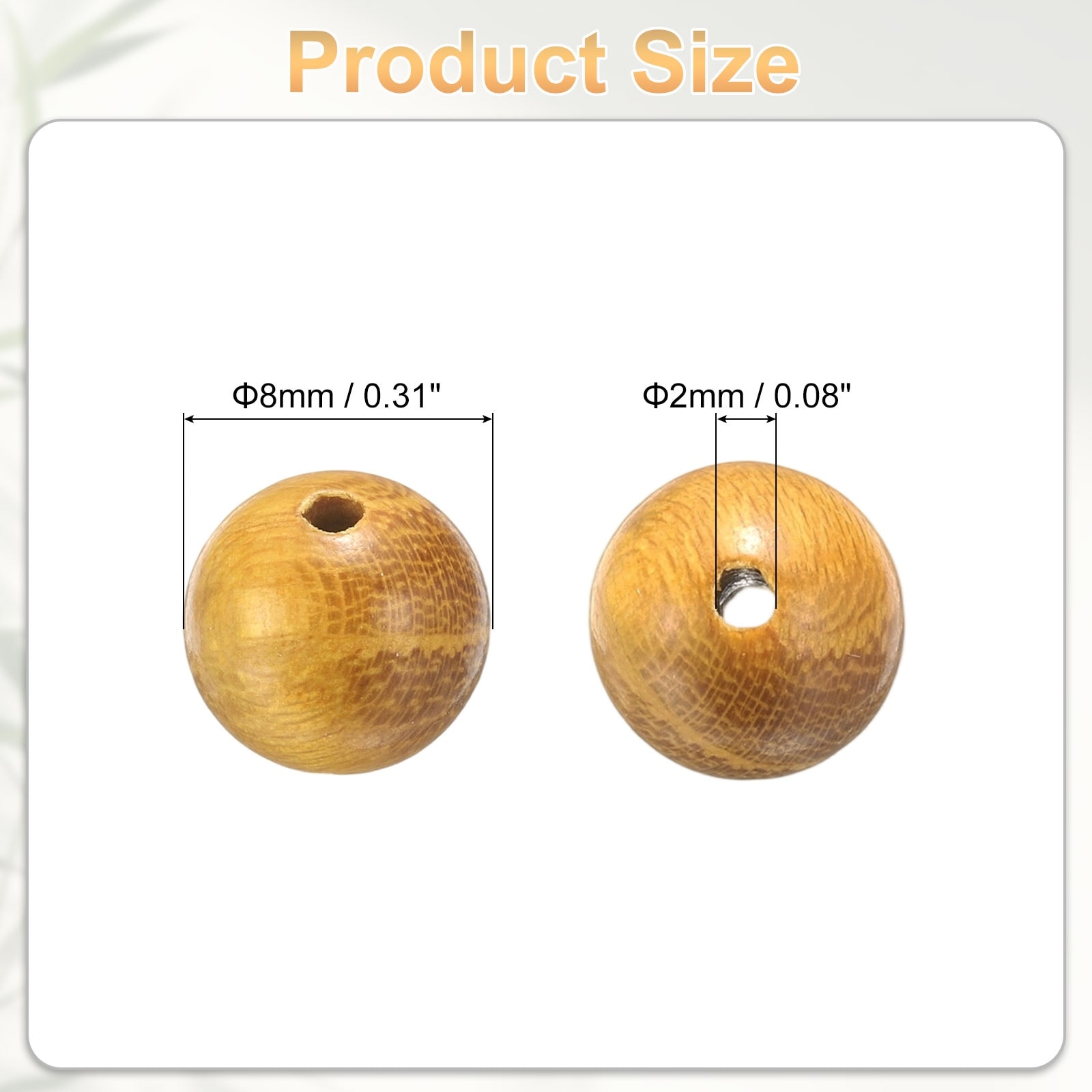 Natural Wooden Beads Round Polished Loose Bead Smooth Spacer Balls Beading for Jewelry Making Bracelets Necklace Earrings Craft