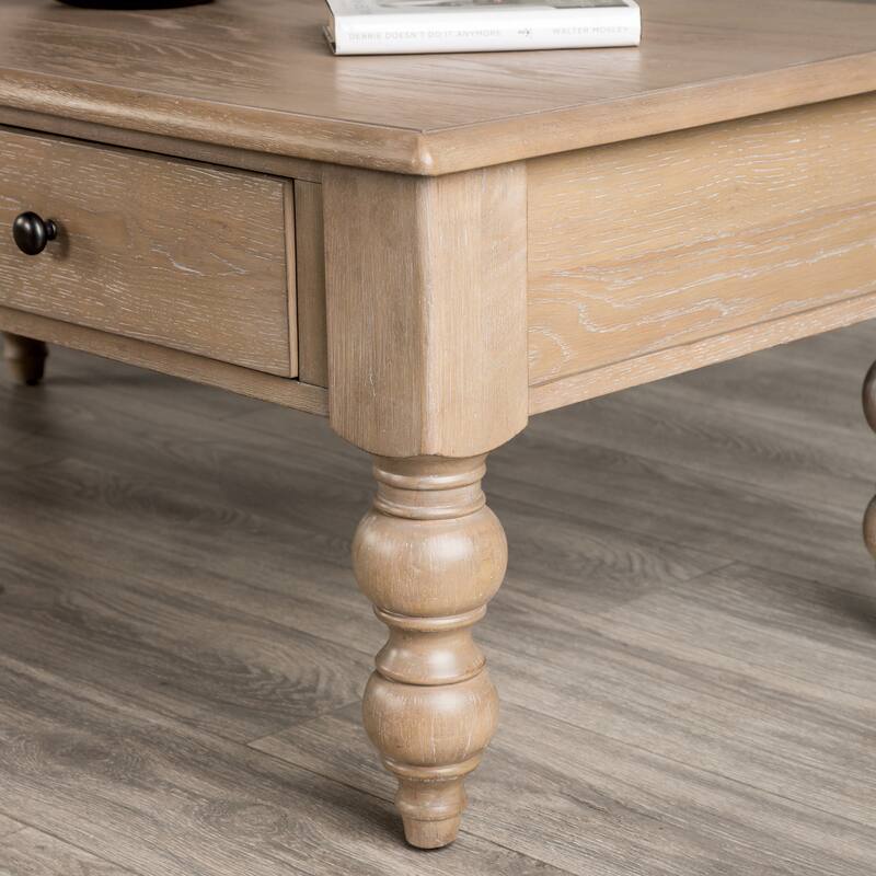 Furniture of America Trenden Modern Farmhouse Solid Wood 2-Drawer Coffee Table