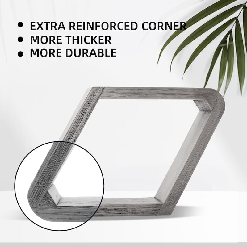 GSE™ Heavy-Duty Brushed Grey Solid Wood Billiard 8-Ball Triangle/9-Ball Diamond Pool Ball Racks for 2-1/4" Pool Balls