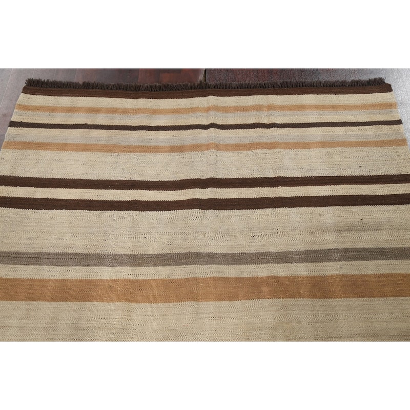 Natural Dye Kilim Oriental Wool Area Rug Flat-weave Home Decor Carpet - 4'8" x 6'4"
