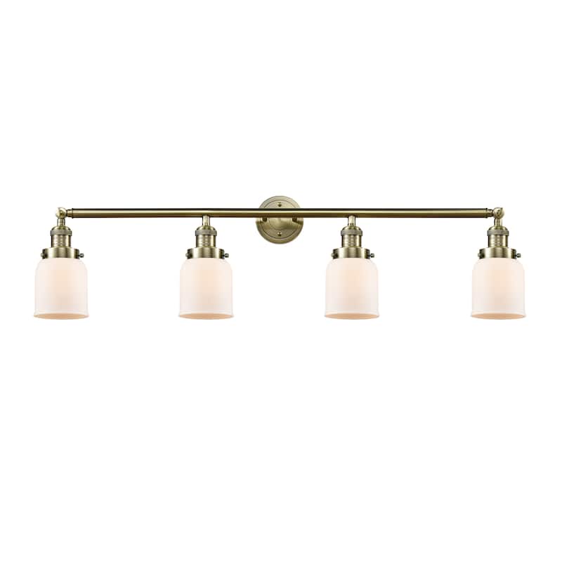 Innovations Lighting Bell 4 Light 42" Bath Vanity Light - Antique Brass/Matte White