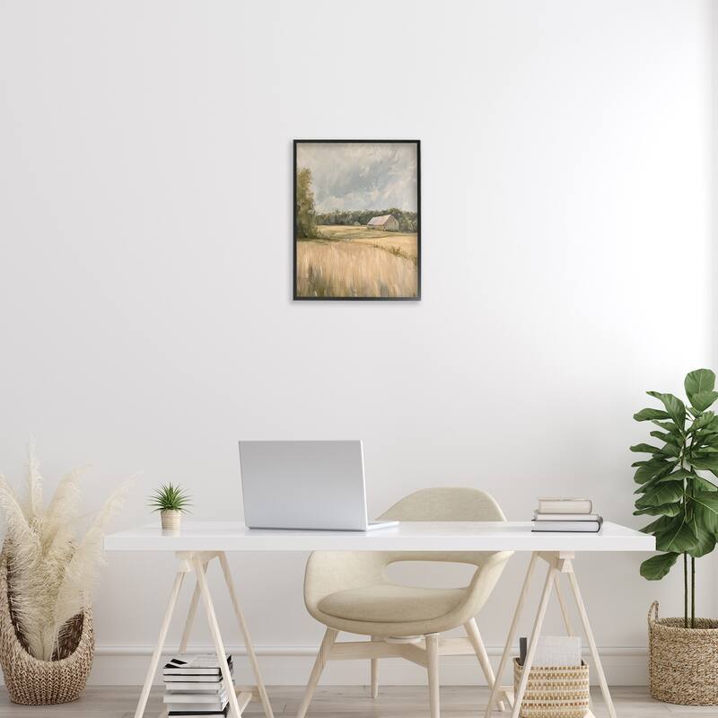 Stupell Natural Farm's Wispy Grasses Framed Giclee Art Design By Petal Prints Design