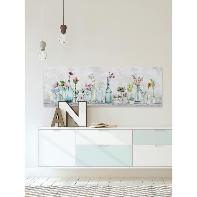 'Series of Colorful Flowers' Painting Print on Wrapped Canvas