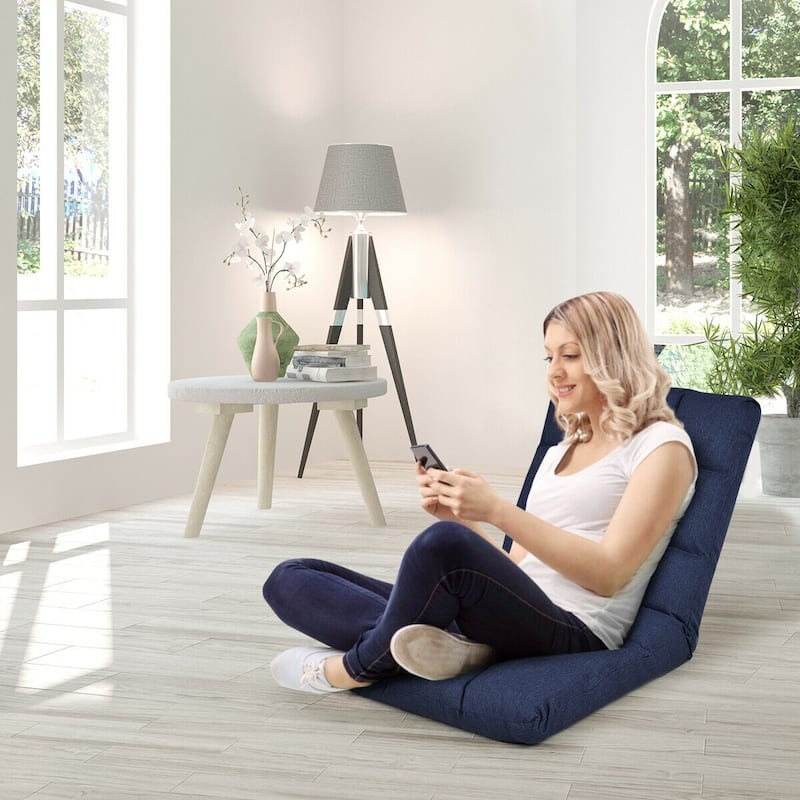 Gymax Adjustable Folding Gaming Chair Cushioned Floor Chair Adjustable