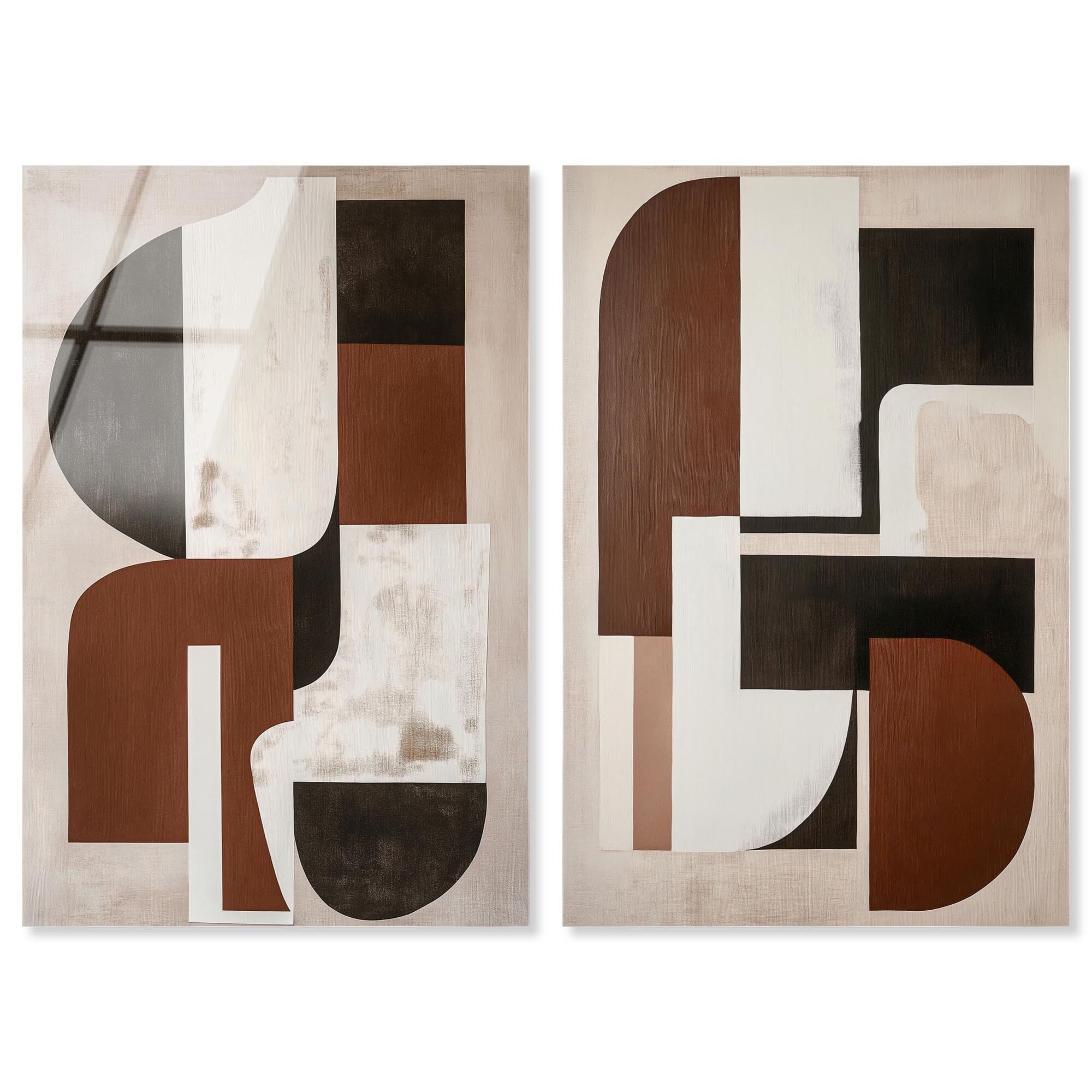 Neutral Luxe Boho Art 2 Panel Set Acrylic Print by Art Remedy