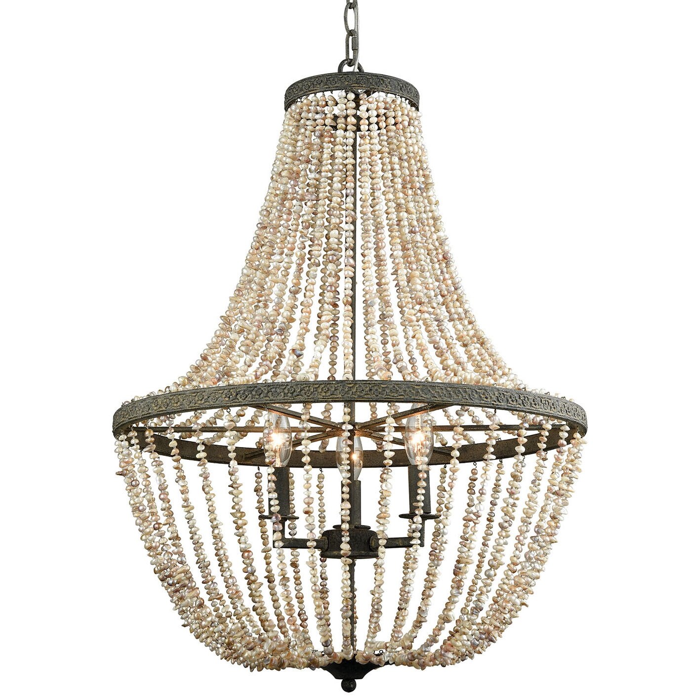 Elk Home D3307  CÃƒÂ´te des Basques 3 Light 20" Wide Beaded Empire Chandelier - Chandeliers For Bedrooms by Overstock.com