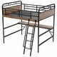 preview thumbnail 9 of 13, Full Size Metal Loft Bed with Desk, LED Light, and Charge Station