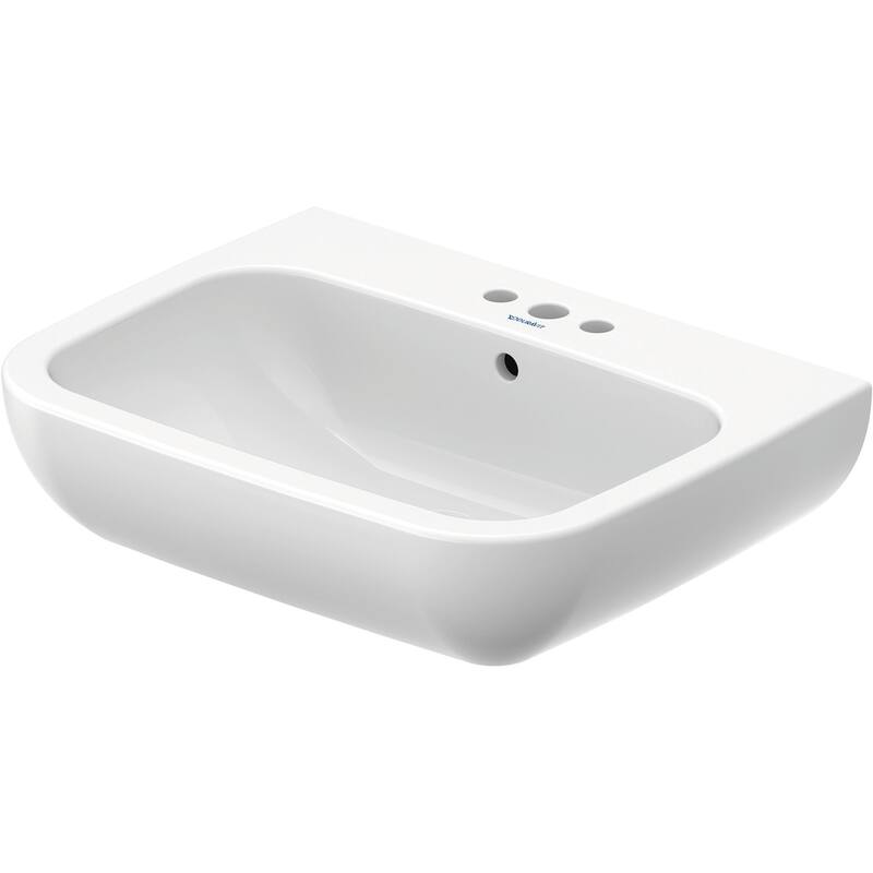 Duravit D-Code 25-1/2" Specialty Ceramic Wall Mounted Bathroom Sink - White