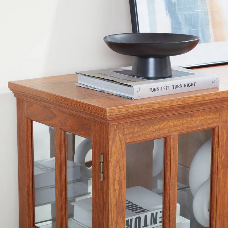 LED Curio Display Cabinet Antique Display Cabinet with Glass Doors