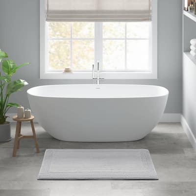 1 PCS 24x36"Tufted 3000 GSM Reversible Bath Rug Grey - 3' x 2'