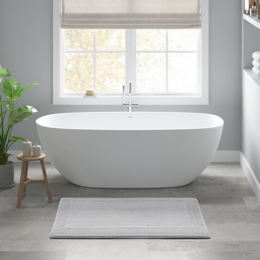 1 PCS 24x36"Tufted 3000 GSM Reversible Bath Rug Grey - 3' x 2'