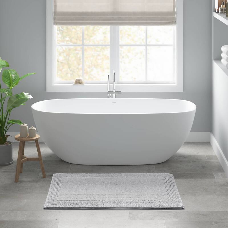 1 PCS 24x44"Tufted 3000 GSM Reversible Bath Rug Grey - 4' x 2'