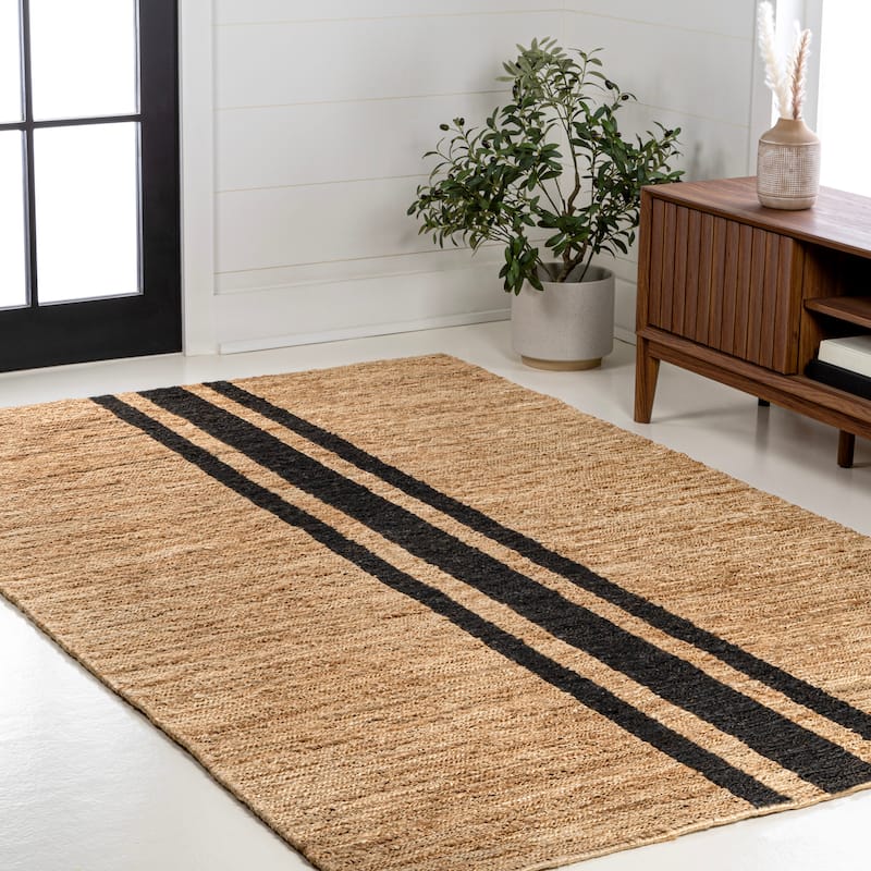 JONATHAN Y Zolak Rustic Beach House Wide Ticking Stripe Jute Rug