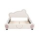 preview thumbnail 3 of 17, Bear-Shaped Velvet Full Size Platform Bed with Storage Pocket