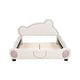 preview thumbnail 3 of 52, Velvet Platform Bed with Bear-Shaped Headboard,with Bed-End Storage Pocket