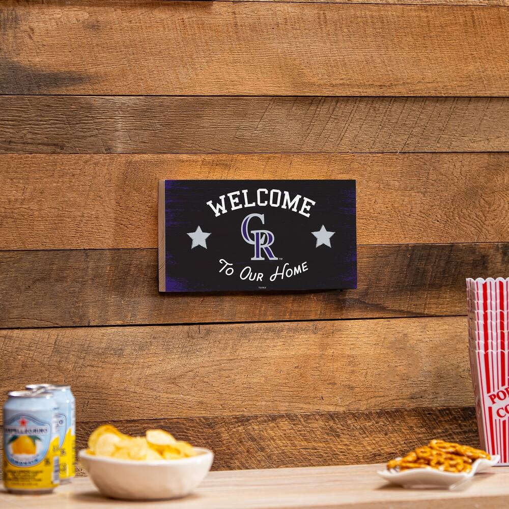 Colorado Rockies Wooden Door Decor Wall Sign - Multi-Color