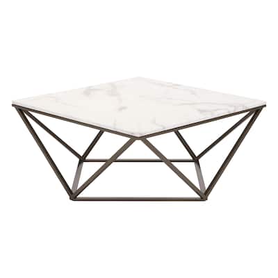 Tintern Coffee Table White & Antique Brass