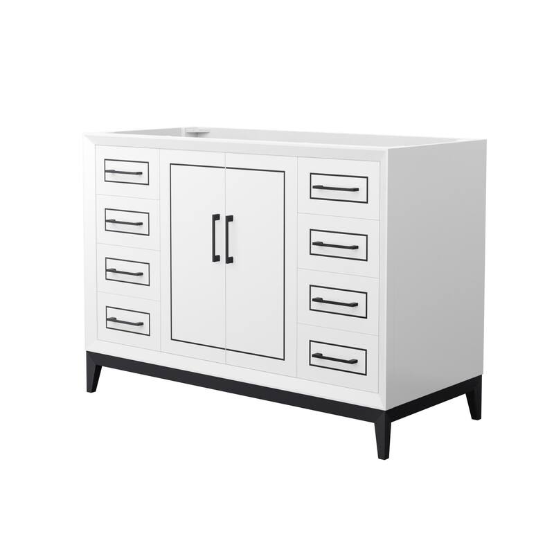 Wyndham Collection WCH515148S-CXSXX-MXX Marlena 48" Single Free - White / Matte Black Hardware
