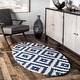 preview thumbnail 86 of 93, Nuloom Kellee Hand Tufted Geometric Wool Area Rug 4' x 6' Oval - Navy