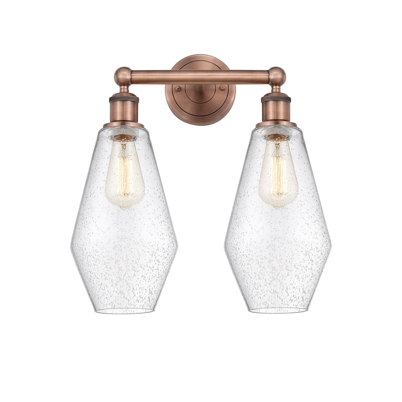 Innovations Lighting Cindyrella - 2 Light 16" Bath Vanity Light - Antique Copper/Seedy