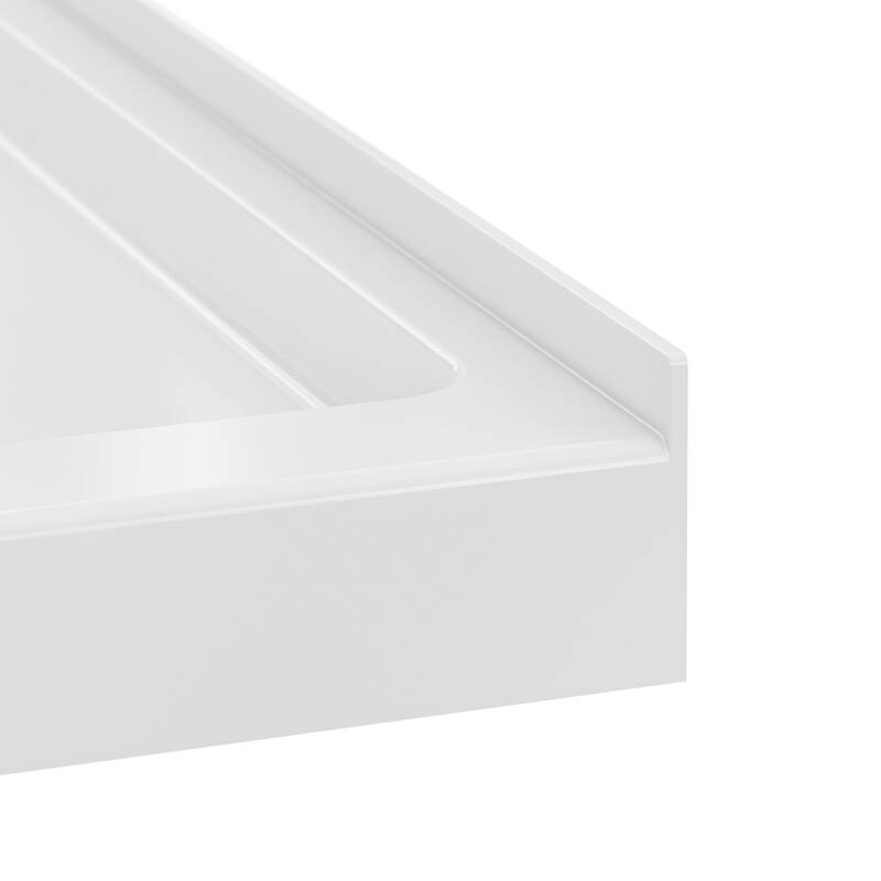 Marquette 36" X 36" Double-Threshold Shower Pan Base With Center Drain In Glossy White - 36 x 36