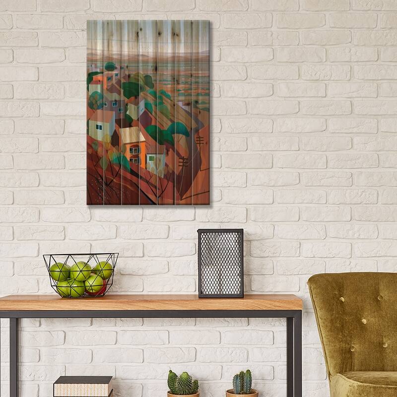Los Altos Print On Wood by Charles Harker - Multi-Color