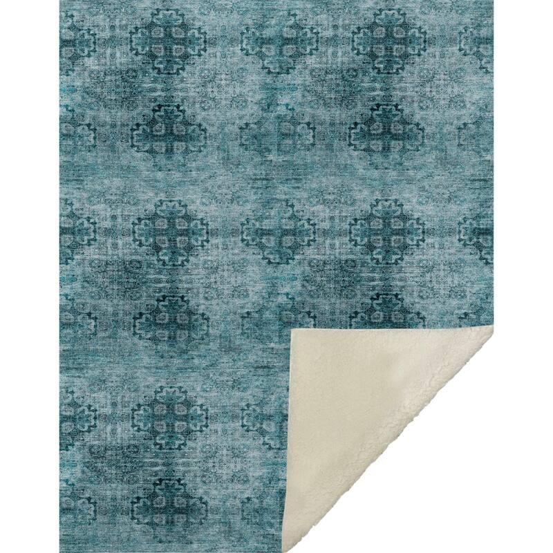 Premium Machine Washable Boho Imprints Sherpa Throw Blanket
