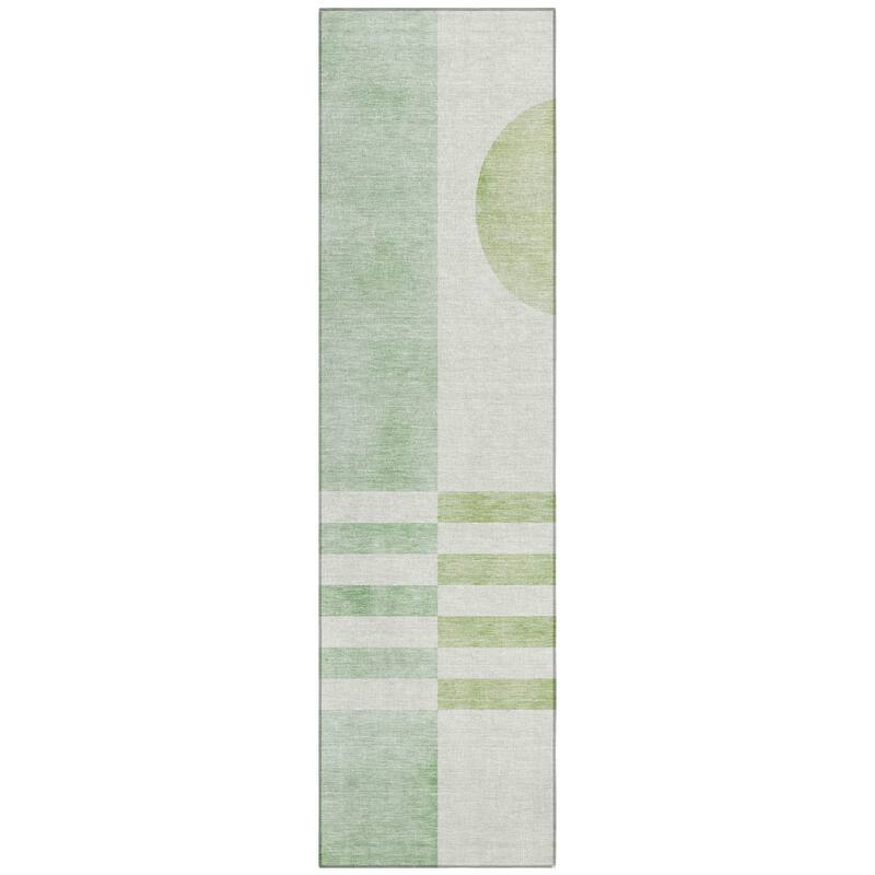 Machine Washable Indoor/Outdoor Modern Fusion Chantille Rug