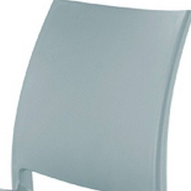 Set of Four Baby Blue Heavy Duty Plastic Outdoor Stacking Dining Chairs