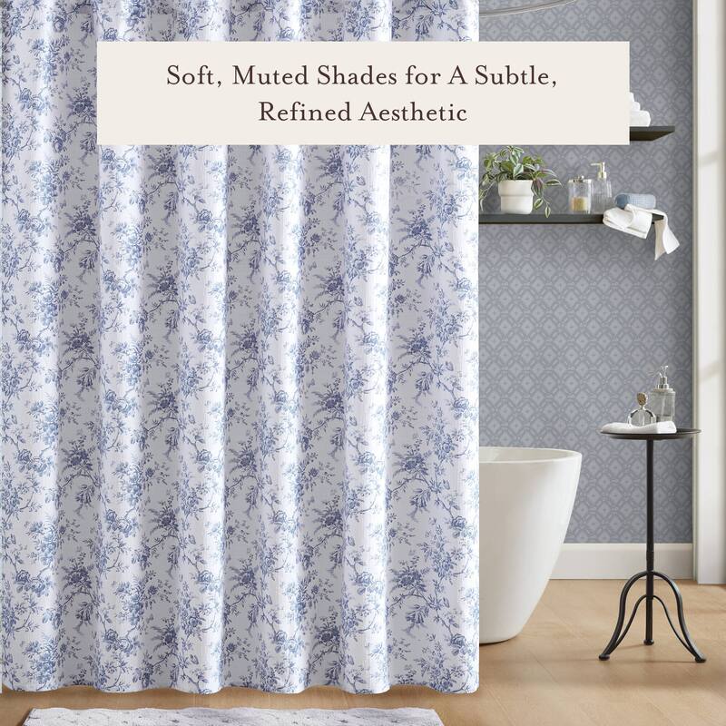 Laura Ashley Walled Garden Shower Curtain -- slub dobby 180gsm