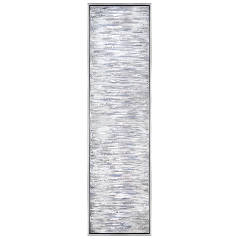 Gray Field Textured Glitter Hand Painted Canvas Wall Art