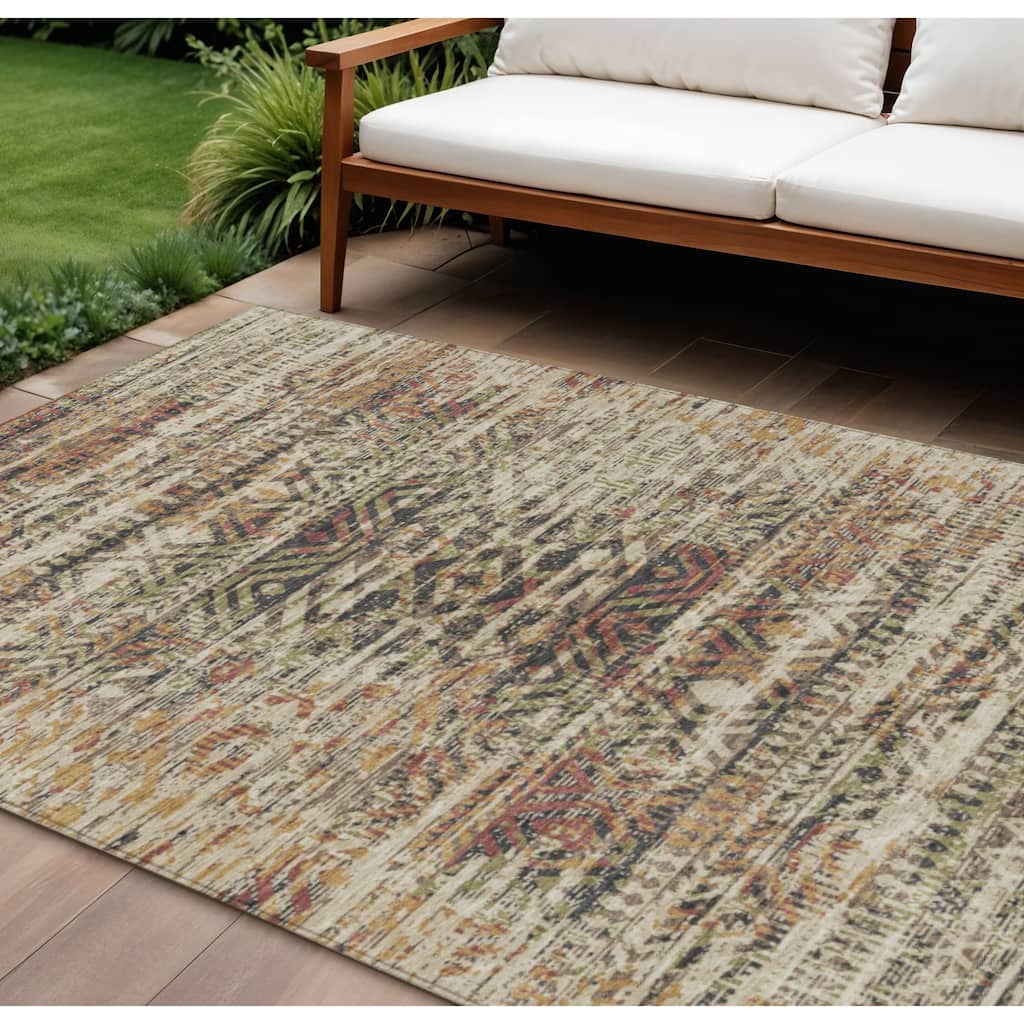 HomeRoots Moroccan Transitional Rectangle Outdoor Rug