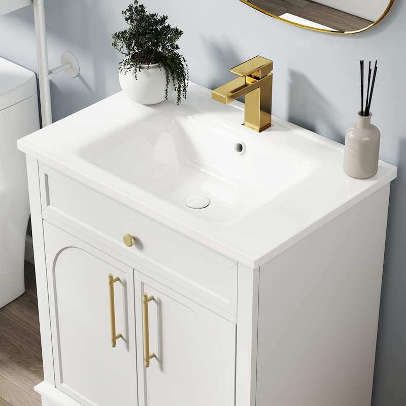 28" Freestanding Bathroom Vanity Cabinet with Sink