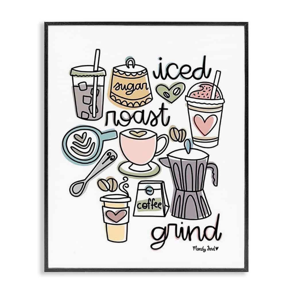 Stupell Various Coffee Types Trend Framed Giclee Art Design By Mandy Ford Art + Illustration