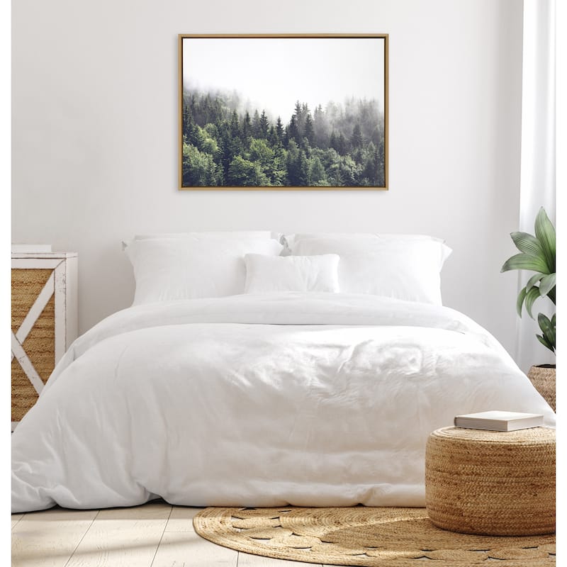 Kate and Laurel Sylvie Fog Framed Canvas by The Creative Bunch Studio