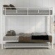 preview thumbnail 31 of 43, Stylish Twin over Twin Bunk Bed with Trundle and Two ladders, Black